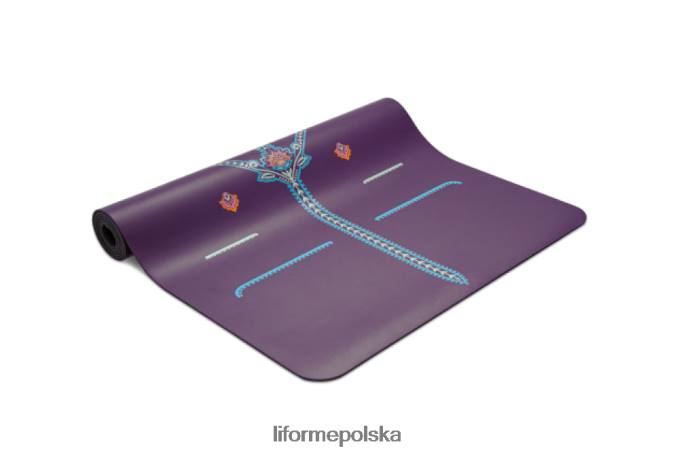 Liforme fioletowy/kwiatowy uważna mata do jogi w ogrodzie maty do jogi ZRB00R13 - Image 6