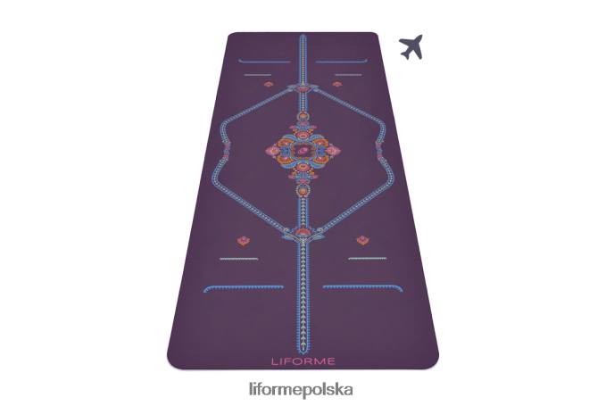 Liforme fioletowy/kwiatowy Uważna podróżna mata do jogi w ogrodzie maty do jogi ZRB00R49 - Image 1
