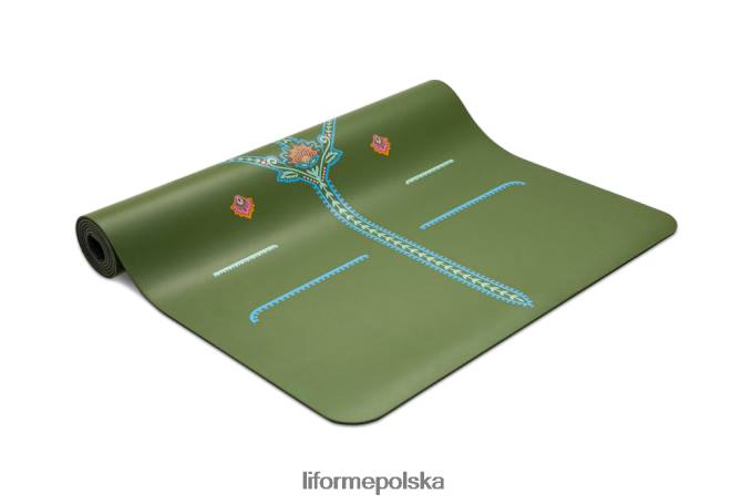 Liforme oliwkowy/kwiatowy uważna mata podróżna do ogrodu maty do jogi ZRB00R43 - Image 5